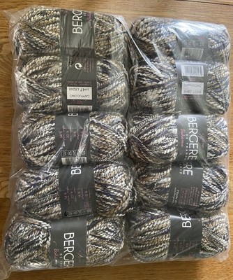 10 x 50 g BERGERE BOHEME Strickgarn CAPPUCCINO SCHWARZ BRONZE GRAU WEISS GOLD