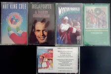 Lot of 5 Vintage Christmas Cassettes by Vintage Artists VG Free Shipping