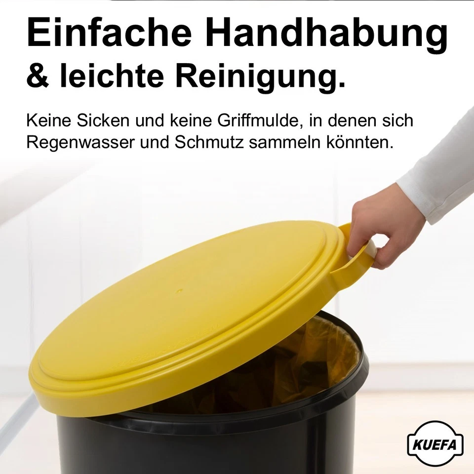 KUEFA VL 60L Müllsackständer mit Scharnierdeckel, Mülleimer, Gelber Sack Ständer - Bild 4 von 4