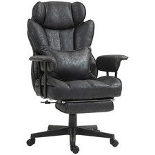 HOMCOM 400LBS Big and Tall Office Chair with Foot Rest and Wide Seat Black