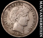 1893-S Barber Dime- Extra Fine+- Semi Key Better Date- No Reserve #J8939