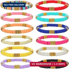 12pcs Friendship Bracelets Beaded Bracelets Heishi Bracelet Cute Bracelets Stack