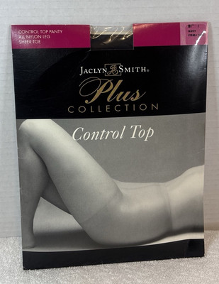 Women's Control Top Pantyhose Jaclyn Smith Plus Collection Size E NAVY 7657