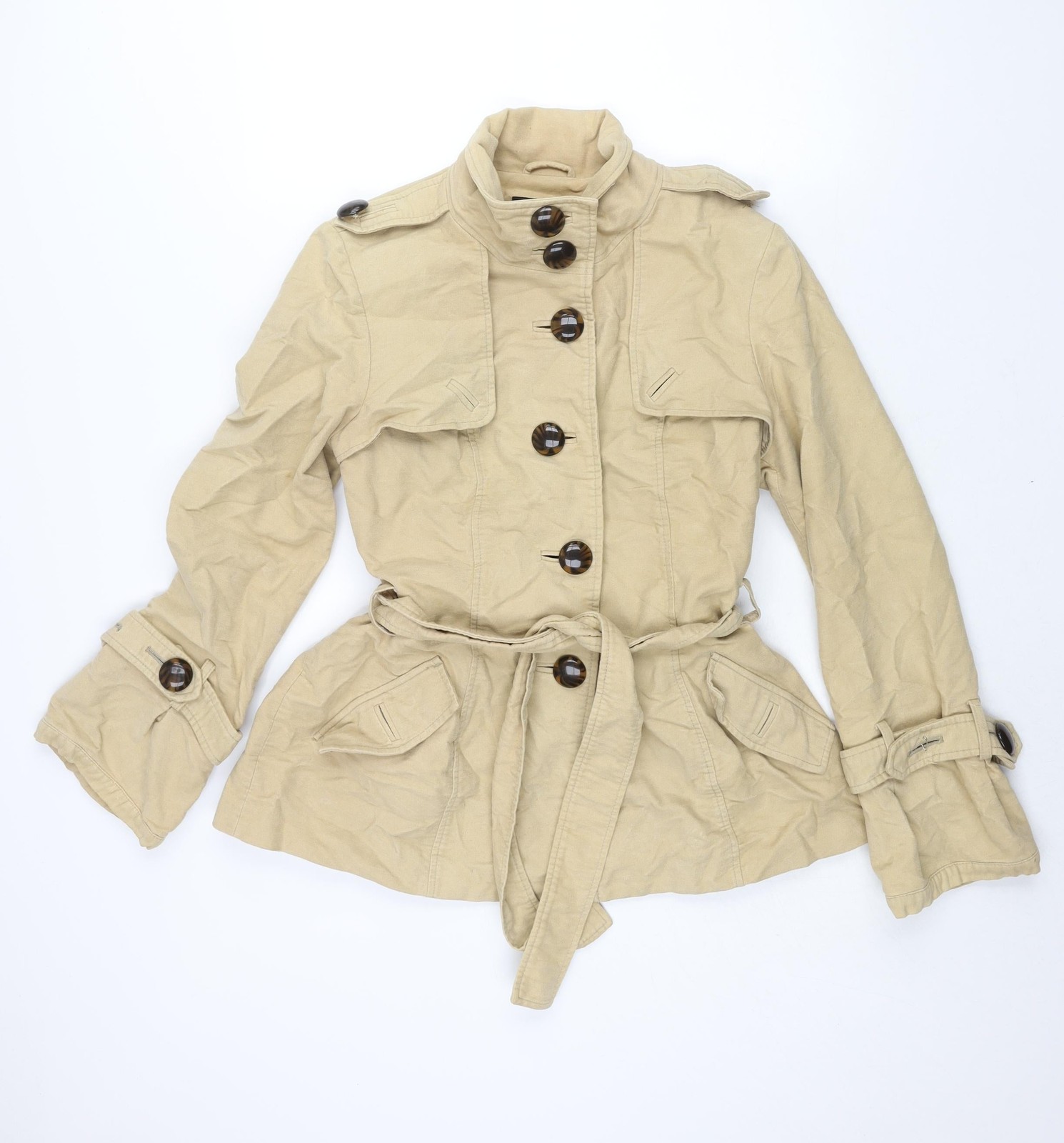 Chaqueta Principles Mujer Beige Talla 14 Botón - Cinturón