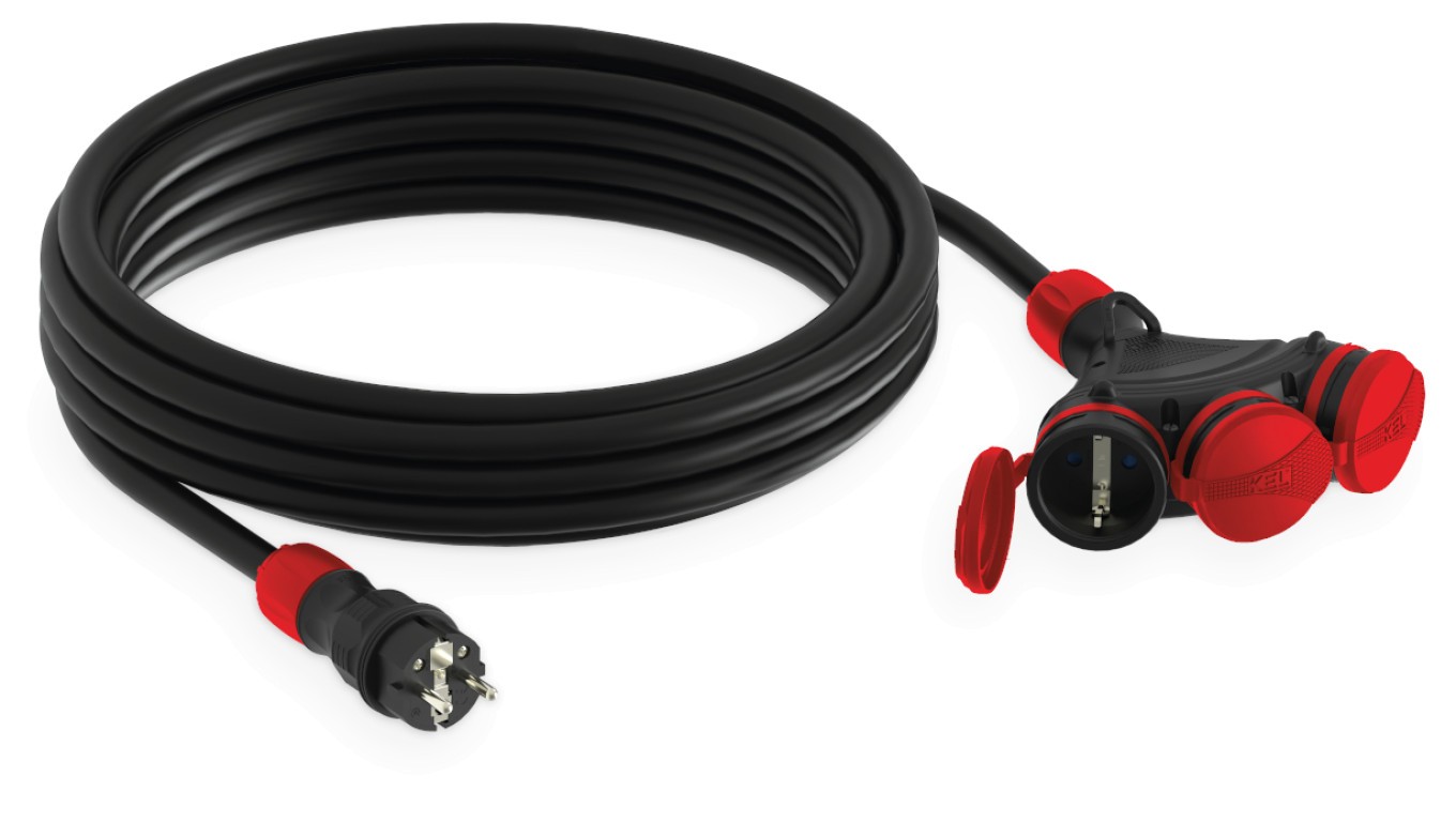 Construction Extension Lead 3 Socket Z/U 10m/H05RR-F 3x1.5W-01172