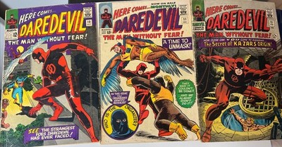 DAREDEVIL #10, 11, 13 (1965) 1st App Cat-man, Bird Man & Anti-Metal (Vibranium)