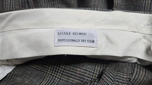 Pantalones de vestir vintage Nordstrom para hombre 42x32 Glen a cuadros seda lana puños plisados - Imagen 5 de 7