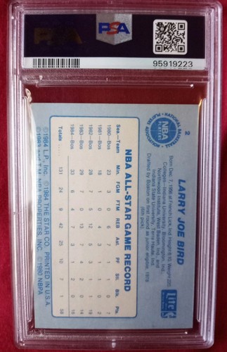 1985 Star Miller Lite LARRY BIRD #2 PSA 6 RARE LOW POP - Picture 2 of 12