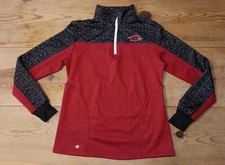 Vtg Arkansas Razorbacks Pullover Sweatshirt Womens L Red Long Sleeve UA 1/4 Zip