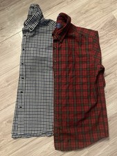 VTG Lot of 2 Pendleton Long Sleeve Button Down Virgin Wool Plaid Shirts Men s LG