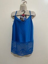 New M S Autograph ladies luxurious satin cami top BT Blue size 18