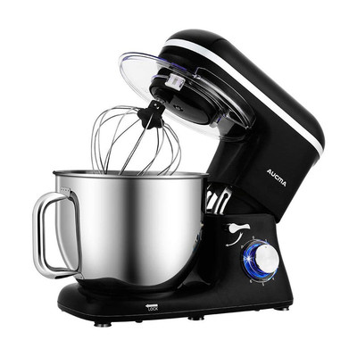 Aucma Standmixer, 7L Neigekopf Küchenmixer, 6 Geschwindigkeiten 1400W 7L Teigmaschine - Schwarz