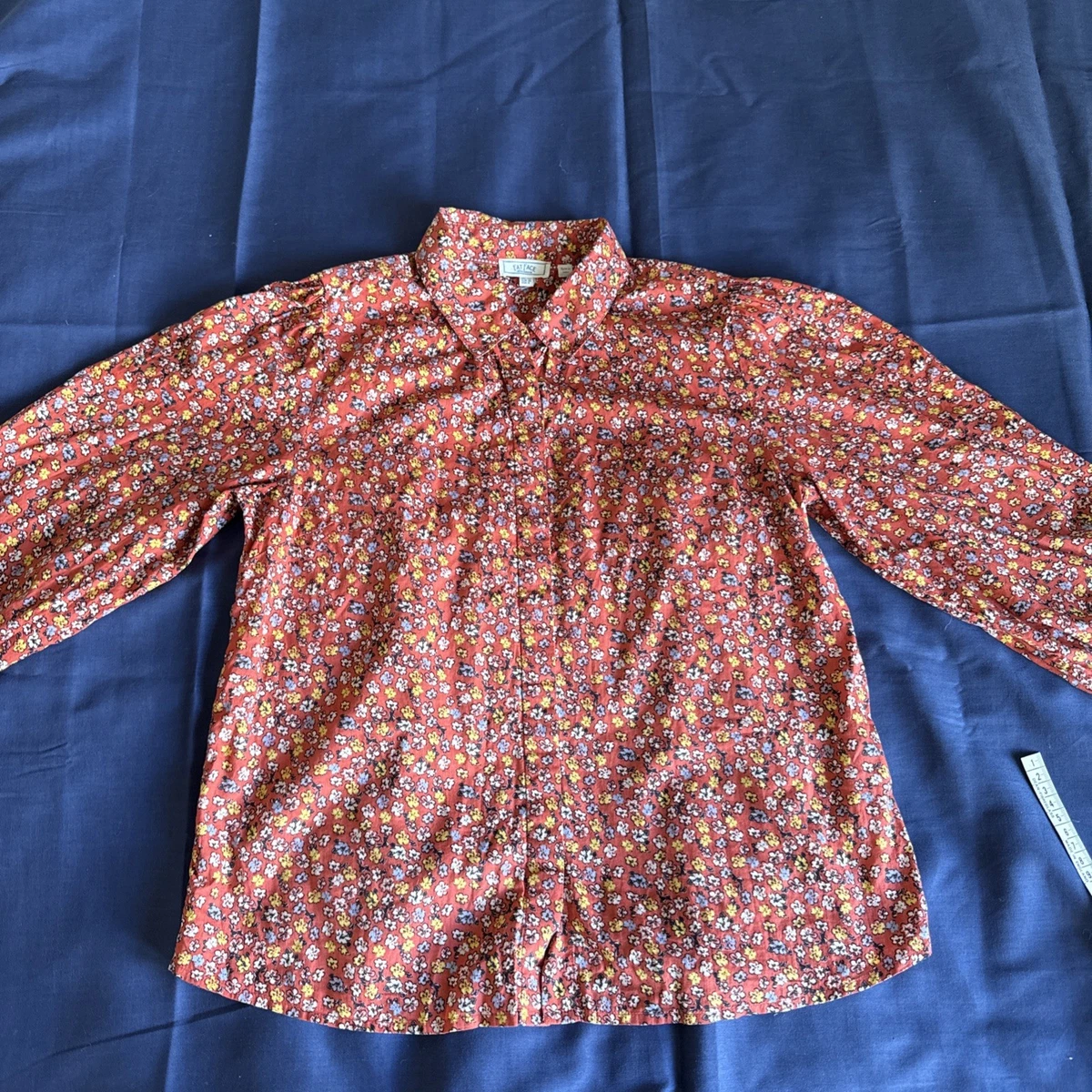 Chemise Fleurie Fat Face Bordeaux - Coton, Manches Longues, Taille S/8 - Neuf Sans étiquettes, Style Quotidien Chic