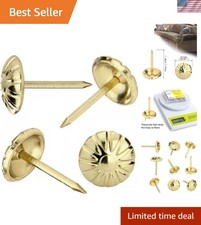 100pcs Gold Daisy Upholstery Tacks - 7/16 Inch Decorative Furniture Nails