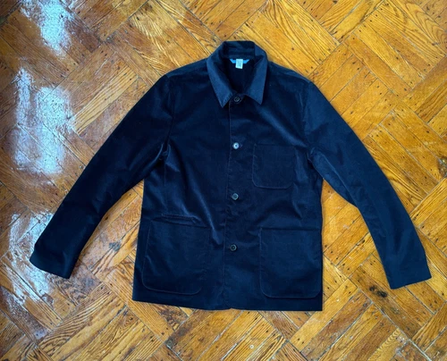 PAUL SMITH Navy Spread Collar Corduroy Jacket Size Large - product listing photo