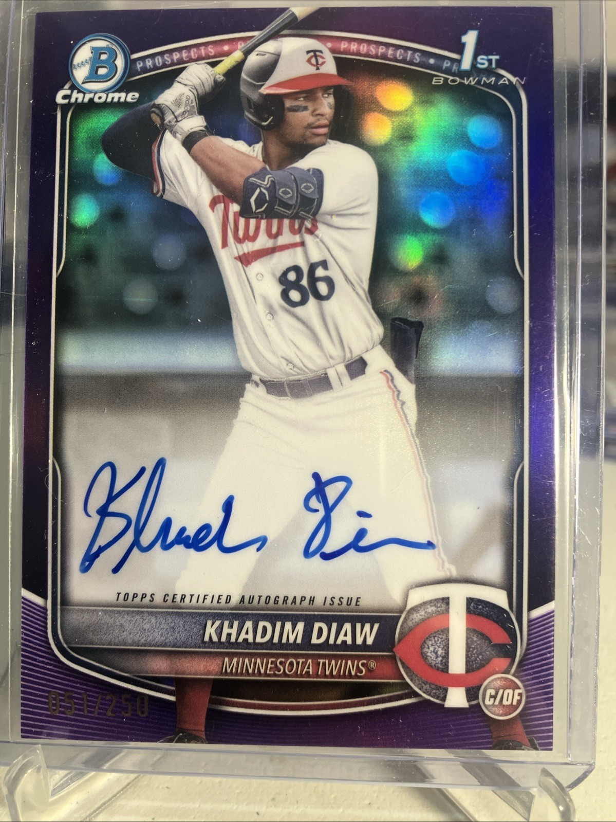 Khadim Diaw Bowman Chrome Autograph Refractor Purple /250 2025 #CPA-KDW Twins