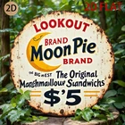 Vintage MoonPie Brand Tin Metal Signs Home Décor 8x8 Retro Marshmallow Sandwich