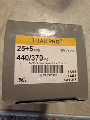 TITAN PRO TRCFD255 25+5 MFD 440 370 Volt Motor Dual Run Capacitor