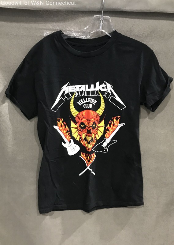 Stranger Things Hellfire Club Graphic T-Shirt Black Sz S