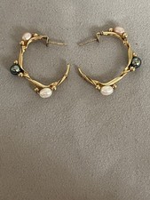 Vintage Gold Filled Wrapped Pearl Twist Earri...