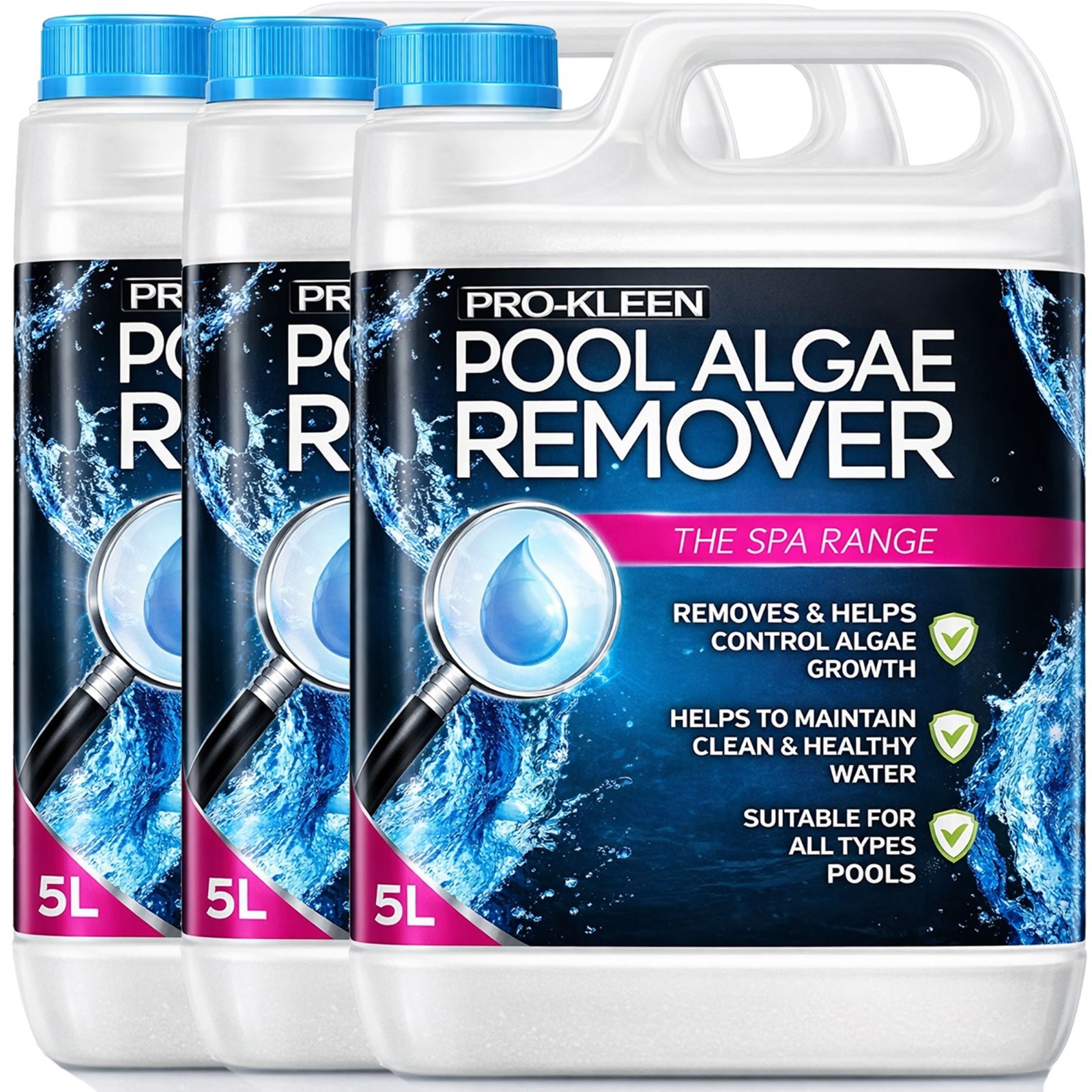Pool Algaecide Removes Prevents Algae Growth Concentrated Formula 3 x 5 Litres