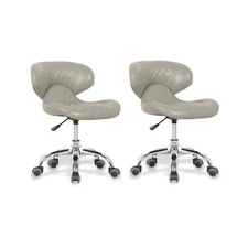 2 x MAYAKOBA Nail Salon Pedicure Stool Adjustable 13"-15", HUGO Gray