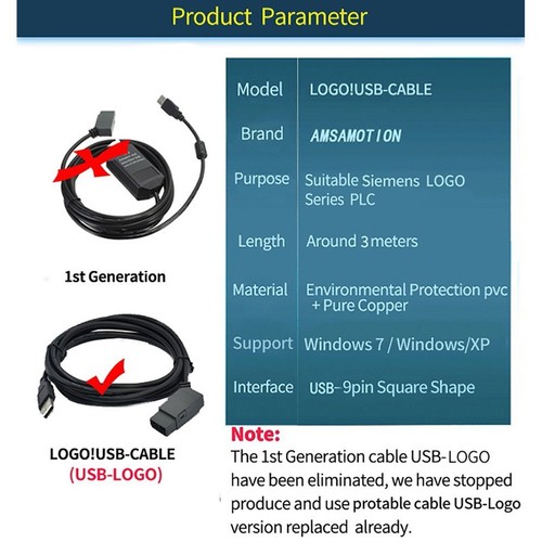 User friendly USB CABLE Adpater for Siemens Serie PLC 6ED10571AA010BA0 - Zdjęcie 5 z 11