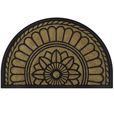 Half Round Door Mat, Non-Slip Welcome Entrance Way Mat, Durable Rubber Door M...