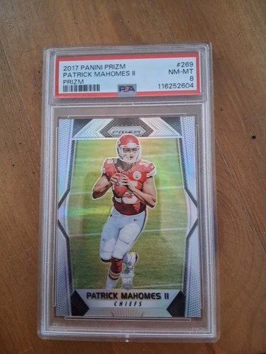 2017 Panini Prizm - Rookies Patrick Mahomes II #269 Silver Prizm (RC) Psa 8
