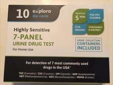 7 Panel Urine Drug Test 10 Tests THC, COC, OPI, AMP, MET, BZO, MDMA Sensitive B1