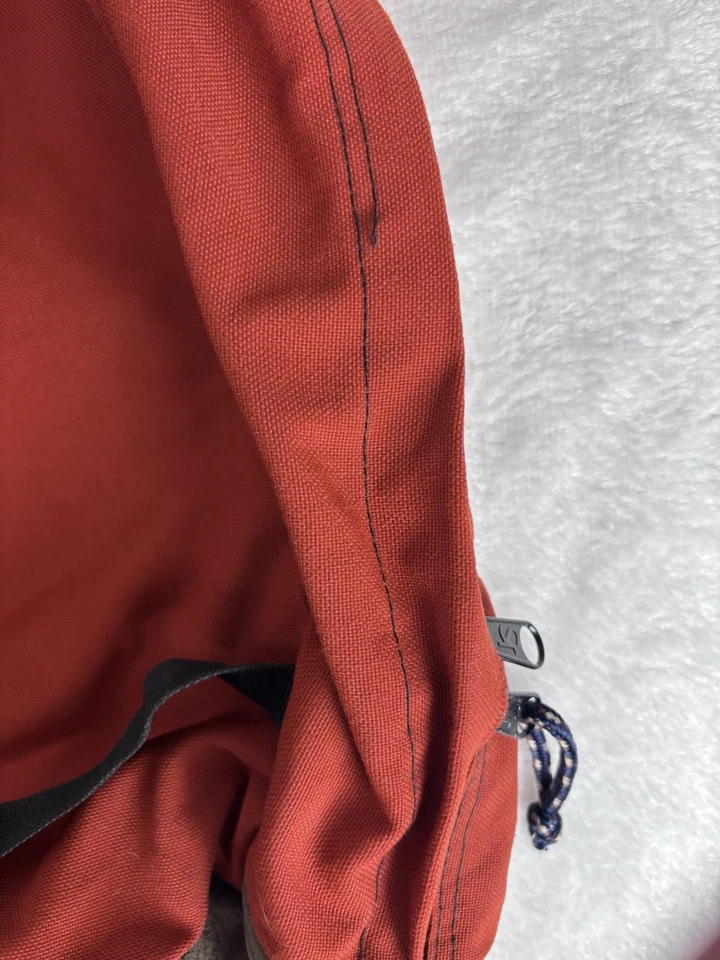 Mochila Escolar Y2K Jansport EE. UU. Parte Inferior de Cuero Naranja Años 90 Patinador Grunge Óxido Foto 3 de 4