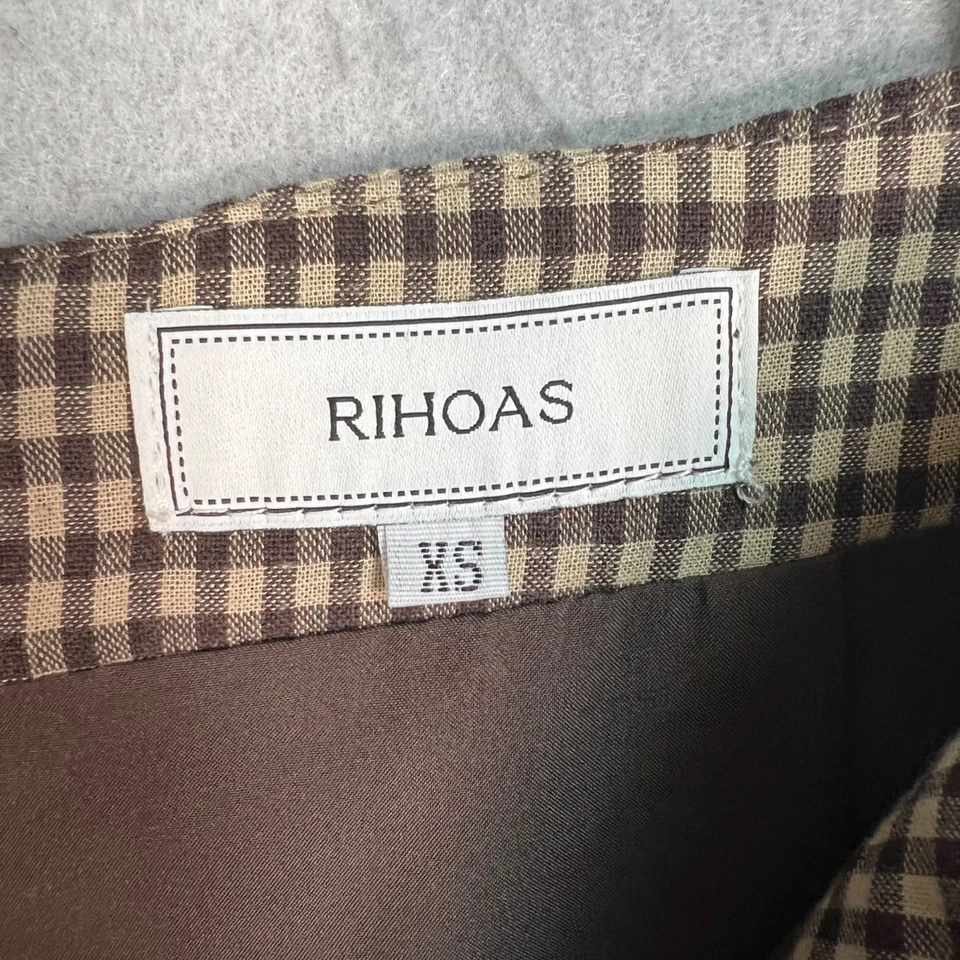 Pantalones Cortos Rihoas Mujer Talla XS Cuadros Cintura Alta Algodón Foto 3 de 4