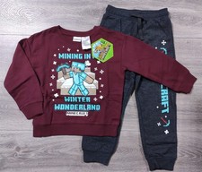 Minecraft Outfit Boys Size 5 Sweater Jogger Pants Diamond Armor Fun Gift Kids