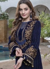 Pakistani Designer Velvet Salwar Kameez Party Wear Dress
