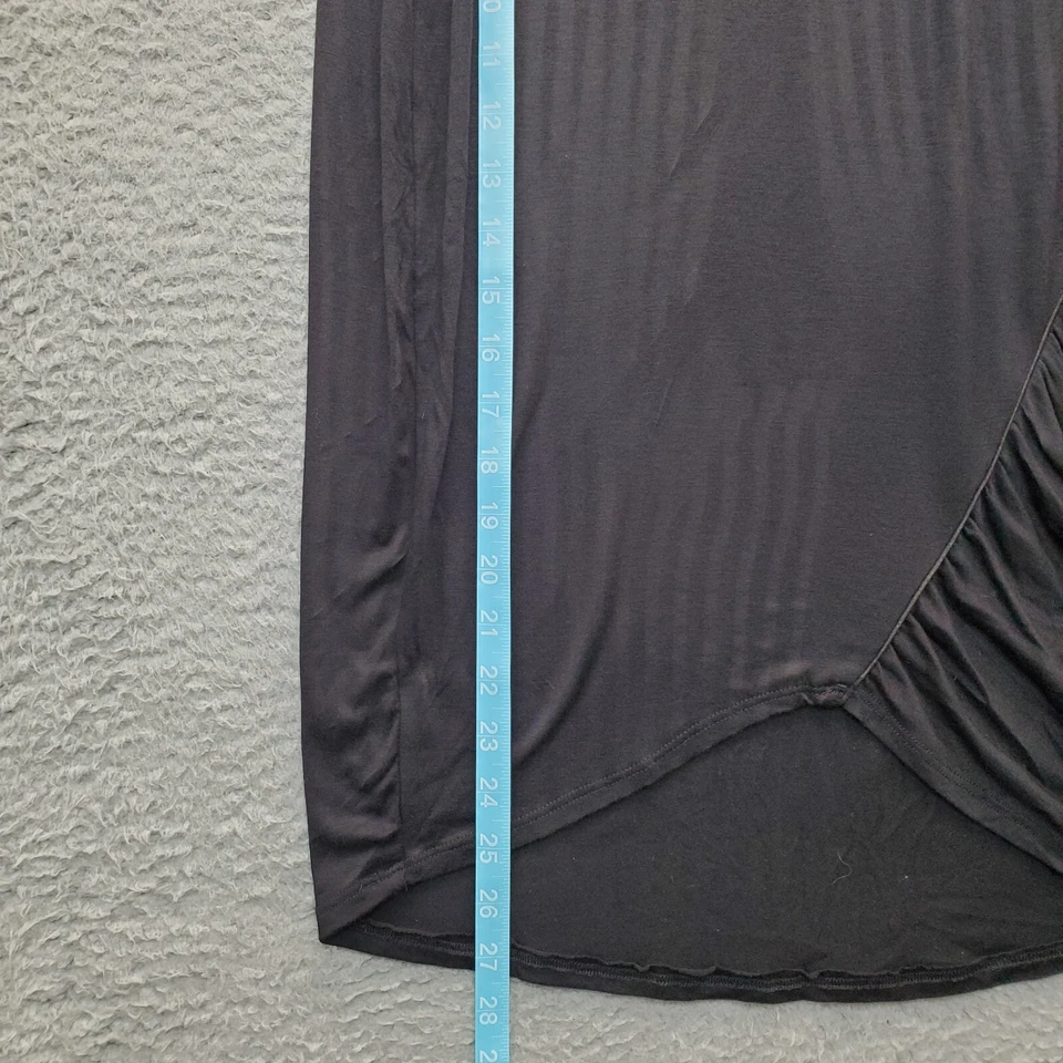 Lane Bryant A Line Skirt Women's 14/16 Black Rayon Pleated Elastic Waist Pull On - Image 3 of 4