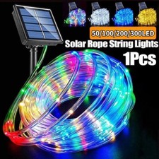 Solar Rope String LED Fairy Lights Strip Outdoor Garden Party / Tree Decor In UK