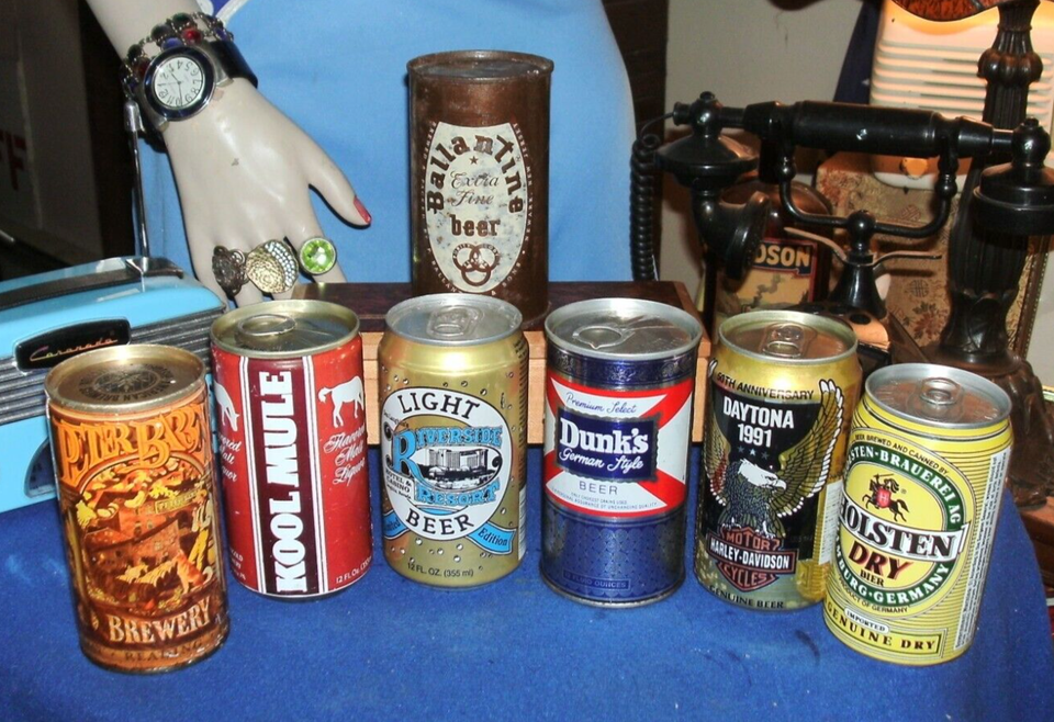 7 Vintage Beer Cans Including Older Ballantine (Empty) eBay