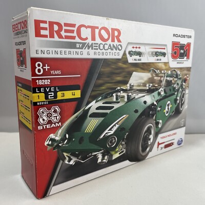 Erector by Meccano Roadster  5-in-1 Building Kit 18202 /STEM Engineering Toy