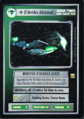 STAR TREK CCG REFLECTIONS SUPER RARE D'DERIDEX ADVANCED