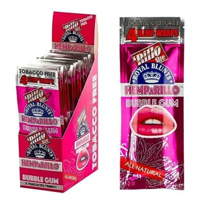 Hemparillo Bubblegum Rillo Size - Full Box of 15 Pouches (4 Per Pouch)