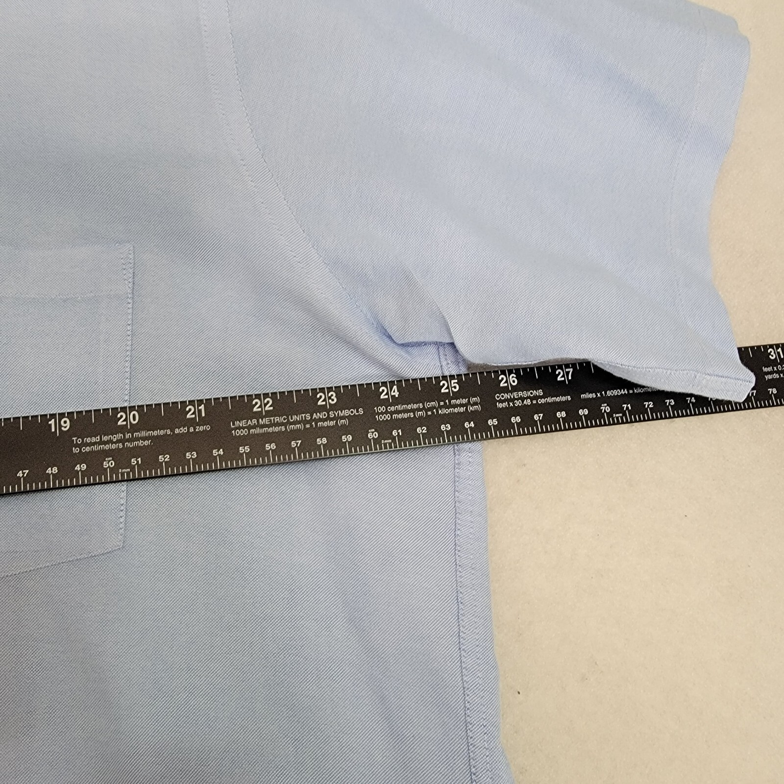 Van Heusen Shirt Mens BLUE 17 S/S Button-UP Casual Work Wear Dress Casual Logo thumbnail 5