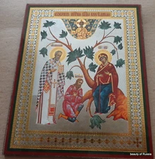 Virgin & st Nicholas  Russian  icon  5.5x4.5 inches 