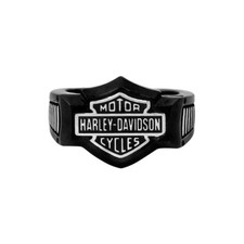 Harley-Davidson Ring Black Edge B&S, Schwarz,...