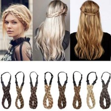 Ladies Girls Braided French Hair Plaited Plait Elastic Headband Hairband Adjust