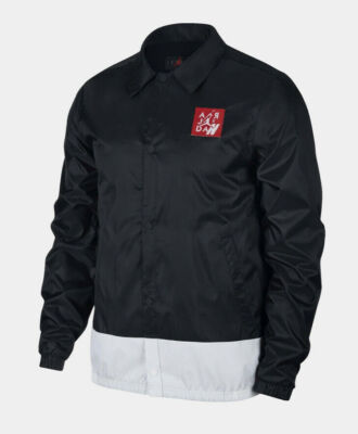 Nike AIR Jordan Legacy AJ Men's Coaches Jacket Black CI0253-010 Size M  $125