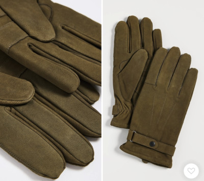 BARBOUR LEATHER THINSULATE GLOVES MSRP $120 dark olive British Luxury GreatGift