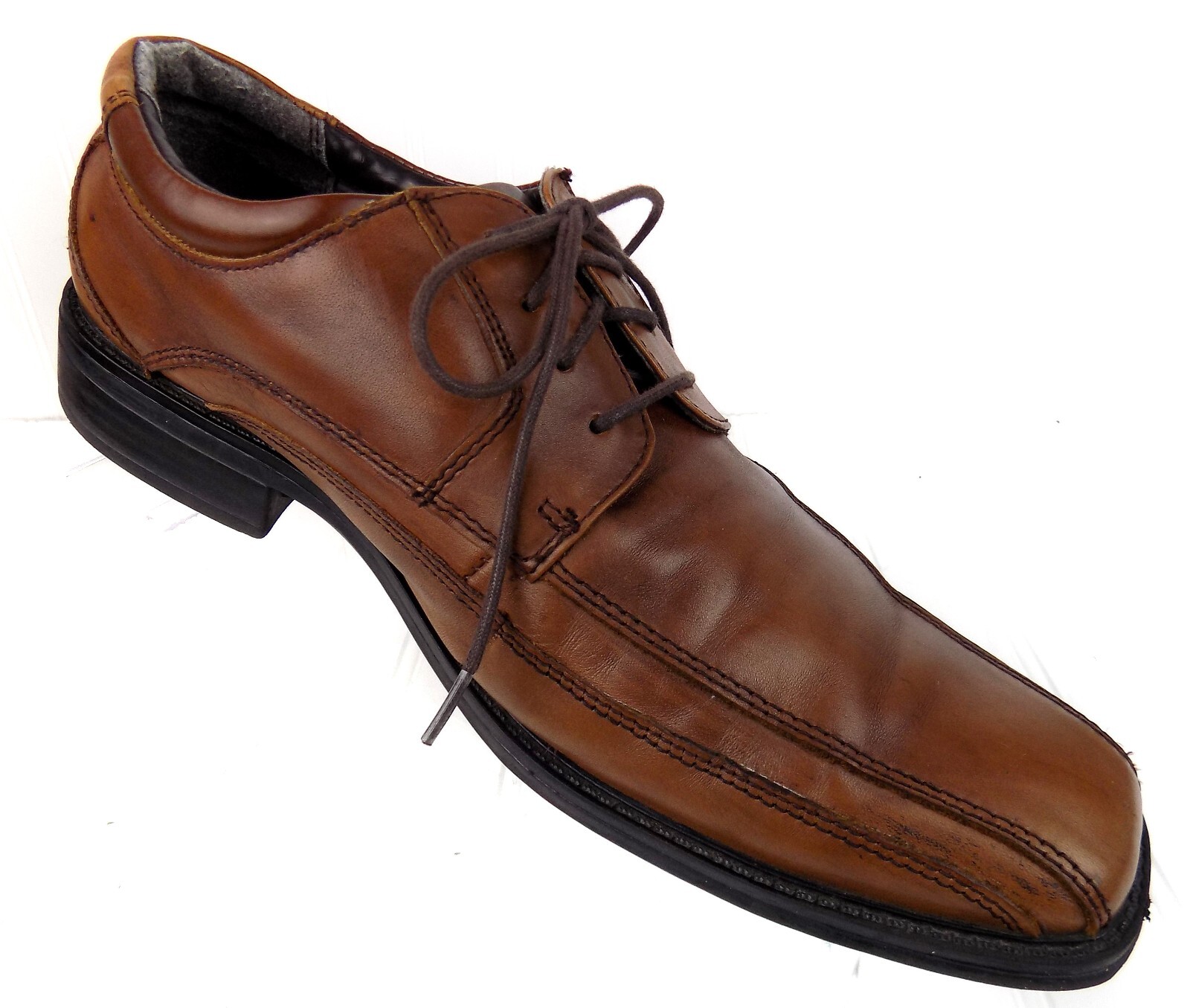 SAOLA Scarpe Oxford Dockers uomo pelle marrone misura 10 5M stringate ammortizzate punta quadrata