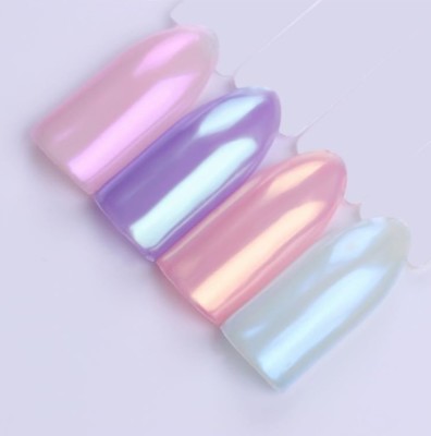Meerjungfrau Nagel CHROM Aurora Puder Schimmer Einhorn Laser Nails Art Deko