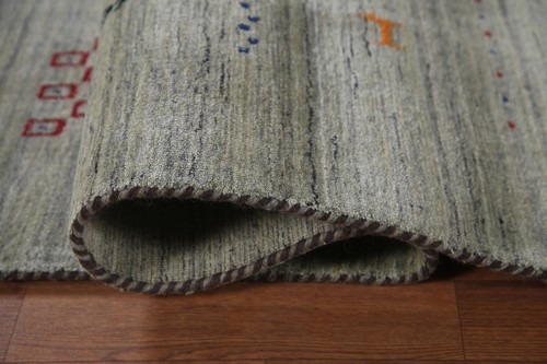 Little Character/ Animal Green Gabbeh Area Rug 8'x10' Handmade Dining Room Rug - Picture 11 of 12