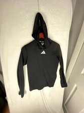 Adidas Hoodie Women's Small Black Logo Long Sleeve Pullover Workout Outdoor